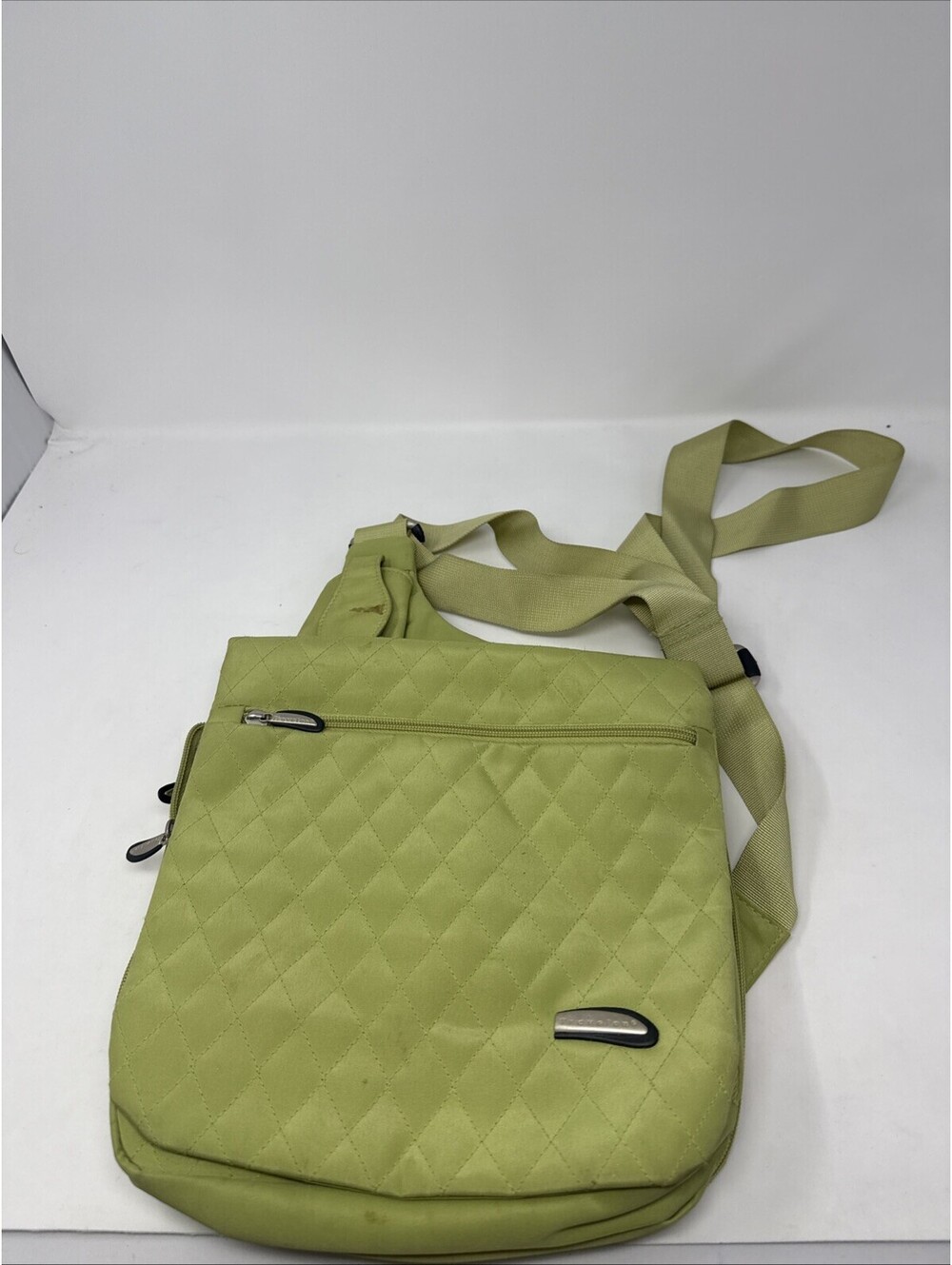 TRAVELON Lime Green Sling Quilted Anti-Theft Crossbody Handbag Purse